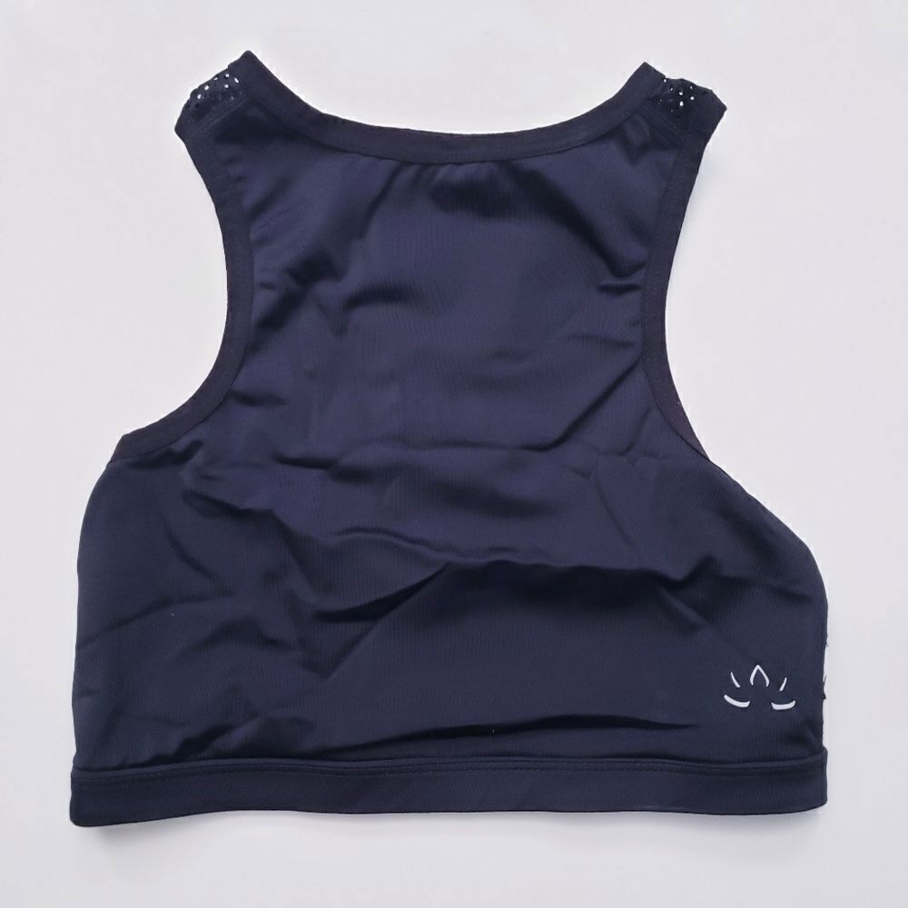 Beyond Yoga Black High Neck Mesh Back Sports Bra